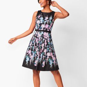 Talbots Floral Satin Fit and Flare Dress - Size 6